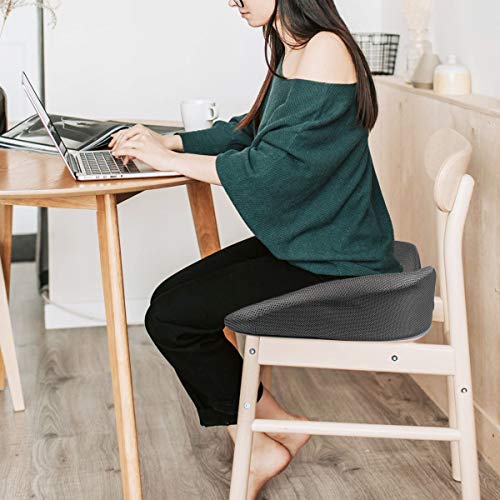 LOUTYTUO Seat Cushion Pillow,100% Memory Foam and Washable Cover,for Office Chair,Car Seat and Wheelchair,Tailbone & Sciatica & Back Pain Relief - color: Gray