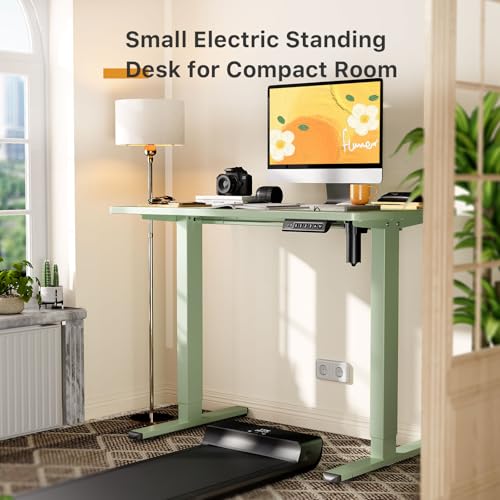 JOY worker Small Electric Standing Desk, 35" Whole Piece Height Adjustable - color: Green, size: 35" * 20"