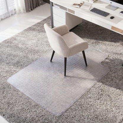 Anti-Slip 30 x 48 in Office Chair Mat for Low Pile Carpets with Lip | Heavy-Duty Easy-Glide Rolling Plastic Floor Mat Fits Gaming or Work Chairs for Home and Office Use - size: 30" x 48" for Carpet with Lip