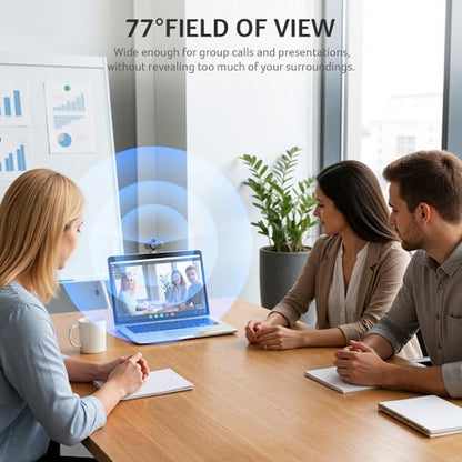 Acer A640 4K Webcam with AI Noise Canceling Mic for Streaming Meetings | Sony 1/2.8" Sensor, PDAF Autofocus, 2K 1080P/60fps, A to C Adapter, Computer Camera for switch 2 Camera Teams Zoom Facetime - color: Light Black