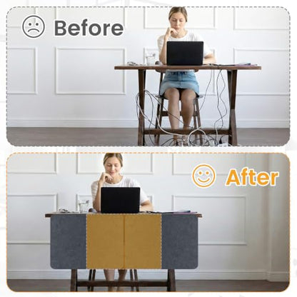 2-Pack Felt Desk Dividers, Clamp-On Privacy Panels, 16 x 24 Inch, Dark Gray - color: Dark Gray, size: 16×24 in (2pcs)