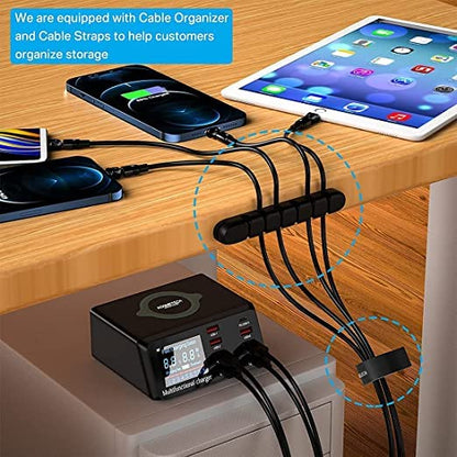 USB Charger Hub ASOMETECH 100W 8-Port Desktop Multiple USB Charging Station