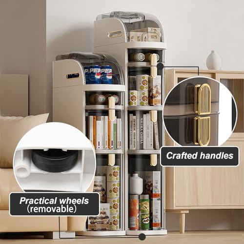 4-Tire Plastic Slim Storage Cabinet,Rolling Narrow Organizer with Toilet Paper Holder, Multifunctional Floor Cabinet for Small Spaces Bathroom Kitchen Bedroom Living Room - size: 4-Tire