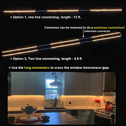 WOBANE 8PCS 20inch Under Cabinet Lighting with Remote,Warm White LED Light - color: Warm White