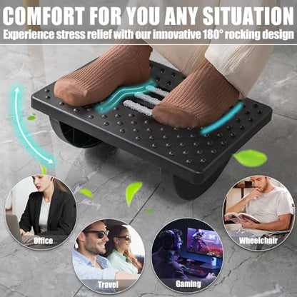 CasaZenith Foot Rest Under Desk at Work, Foot Stools for Under Office Desk - color: Black