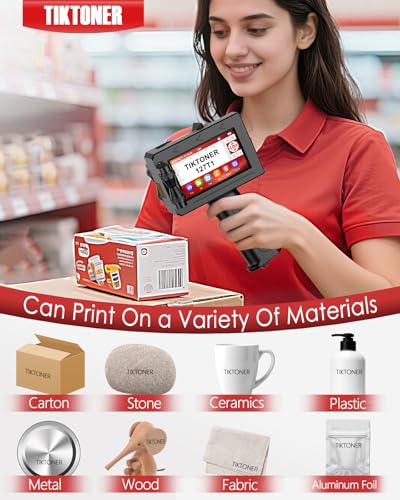 127T1 Handheld Inkjet Printer - Portable Handheld Printer for Text/Logo/QR Code/Barcode/Date/Batch Number/Serial Number, Inkjet Coding Machine for Cardboard/Metal/Plastic/Ceramic/Wood/Fabric