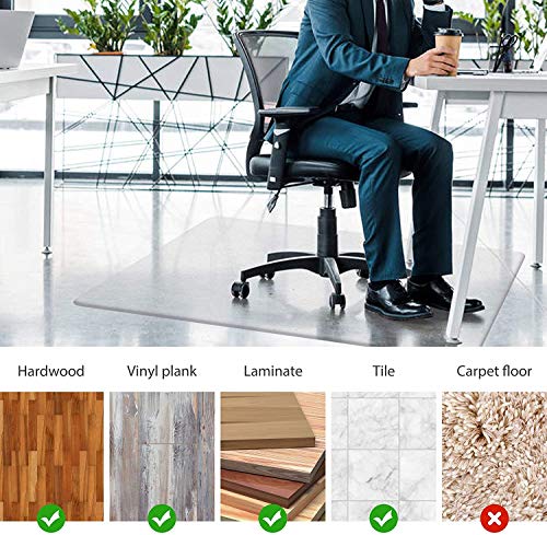 Large Office Chair Mat for Hardwood Floors, 48"×60" - size: 48" X 60" Rectangle (for Hard Floors)