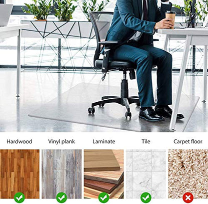 Large Office Chair Mat for Hardwood Floors, 48"×60" - size: 48" X 60" Rectangle (for Hard Floors)