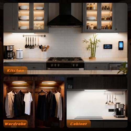 7.9 inch Motion Sensor Cabinet Lights, 4 Pack | 1400mAh, 34 LED Beads, USB-C Charging, 3 Color Temperatures, Magnetic Light Bar - size: 7.9inch -4Pack