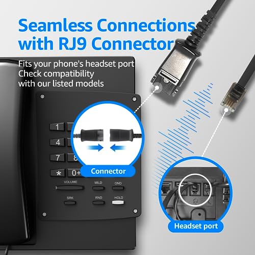IPD IPH-160 Phone Headset with Noise Cancelling Microphone for Office and Call Center- Comapatible with Polycom VVX, Aastra,Avaya Digital, Nortel,Samsung,Mitel landline Phones. - color: 160-BL-FOAM