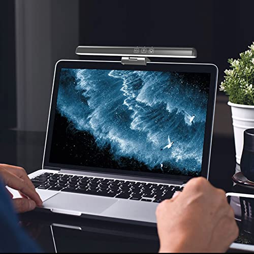 Computer Monitor Lamp with 3 Adjustable Color Temperatures, Dimmable LED Screen Light Bar with Touch Control, Asymmetric Optics for Eye Protection