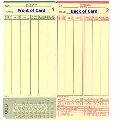 WEUANY Cards for The Amano MJR-7000 Time Clock c