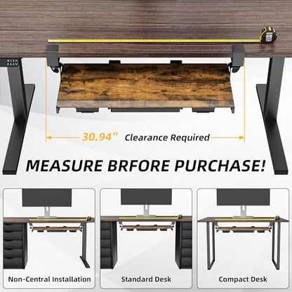ETHU Keyboard Tray Under Desk, Pull Out Keyboard & Mouse Tray with C-clamp, Ergonomic Desk Keyboard Tray Slide Out, Pull Out Platform Drawer for Home and Office(Wood) - color: Wood