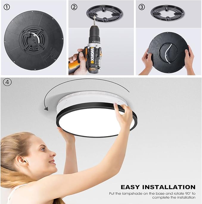 16Pack 12Inch 3200LM LED Flush Mount Ceiling Light,28W White 6000K,120V Slim Surface Mount Ceiling Light Fixture for Kitchen Bedroom Living Room - size: 16Pack-28W-12Inch-Round