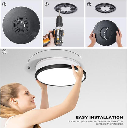 16Pack 12Inch 3200LM LED Flush Mount Ceiling Light,28W White 6000K,120V Slim Surface Mount Ceiling Light Fixture for Kitchen Bedroom Living Room - size: 16Pack-28W-12Inch-Round