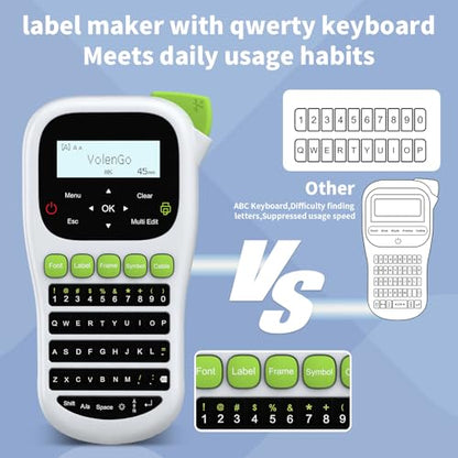 H1100 Label Maker, Labeler Machine with 4 Tapes 12mm Laminated | Backlit Handheld Labeling Maker, Portable Label Printer for Home, Waterproof Removable Freezer Food-Labels for Jar/Containers - color: White, style: Label maker with 4 Tapes