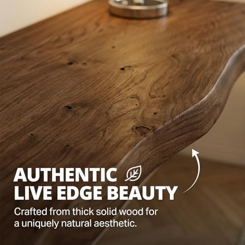 Wall Mounted Folding Table, Solid Wood Live Edge Drop Leaf Design | 300 lb Capacity, Murphy Style, Walnut Finish, Laundry Room, Craft Room, Home Office, Space Saving, 39.4"/100cm - color: Walnut, size: 39.4"x17.7"