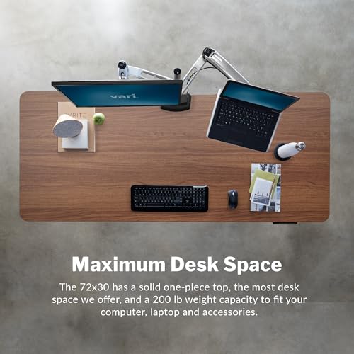 Vari Classic Electric Standing Desk – 72x30 – Walnut/Slate - color: Walnut Top / Slate Legs, size: 72 in x 30 in