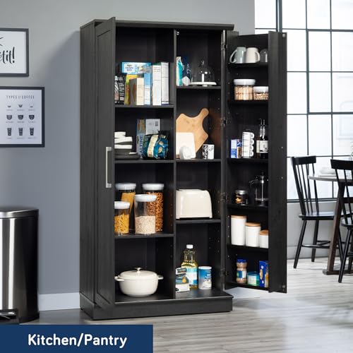 Sauder HomePlus Storage Cabinet, Raven Oak Finish - color: Raven Oak Finish