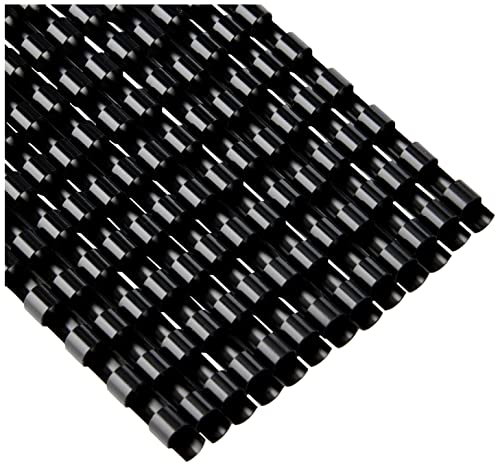 Fellowes A4 6 mm Plastic Binding Combs for Comb Binding Machine, Binds 2 to 20 Pages, Black, Pack of 26 - color: Black, size: 6mm
