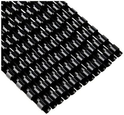 Fellowes A4 6 mm Plastic Binding Combs for Comb Binding Machine, Binds 2 to 20 Pages, Black, Pack of 26 - color: Black, size: 6mm