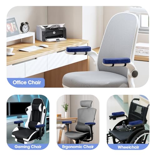 ZNCMRR 2 Pack Office Chair Armrest Pads Covers with Memory Foam(Blue) - color: Blue