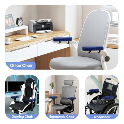 ZNCMRR 2 Pack Office Chair Armrest Pads Covers with Memory Foam(Blue) - color: Blue