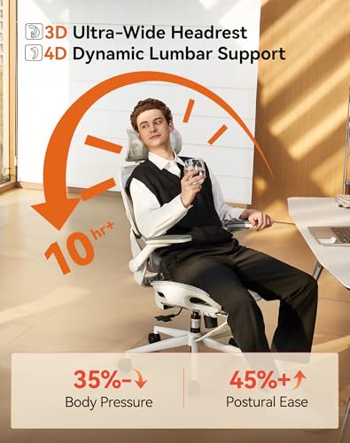 SIHOO B100 PRO Ergonomic Mesh Office Chair with Footrest - color: Light White, size: Pack of 1