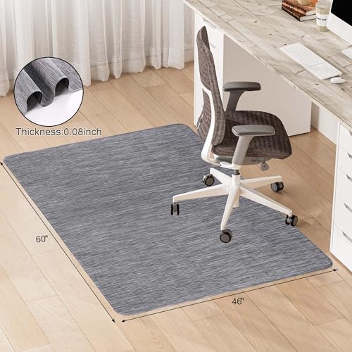 Office Chair Mat for Hardwood & Tile Floor, 46" x 60" Desk Computer Chair Mat, Anti Slip, Floor Protector Under Desk Low-Pile Office Rug for Rolling Chair, Grey - color: Grey, size: 46'' x 60'' Rectangle