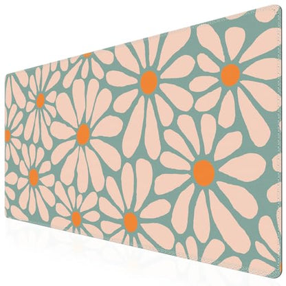 iCasso Desk Mat, Desk Matt for Desktop, Cute Desk Pad Mat, Green Floral - color: A-Green Floral
