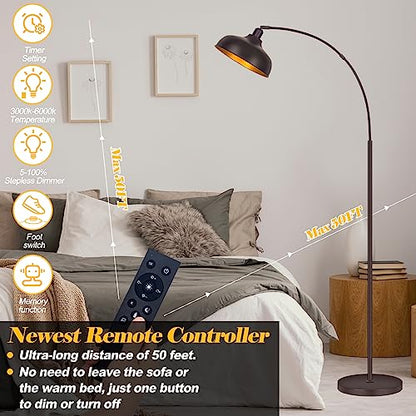 Arc Floor Lamps Bronze, Standing Lamps for Living Room Reading Lamps 70” - color: Oil-Rubbed Bronze