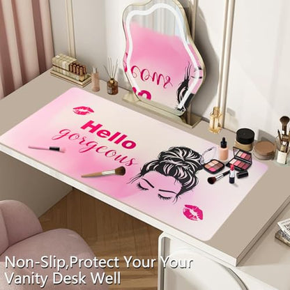 PU Leather Makeup Mat for Vaniaty Top Vanity Protector - color: Pink