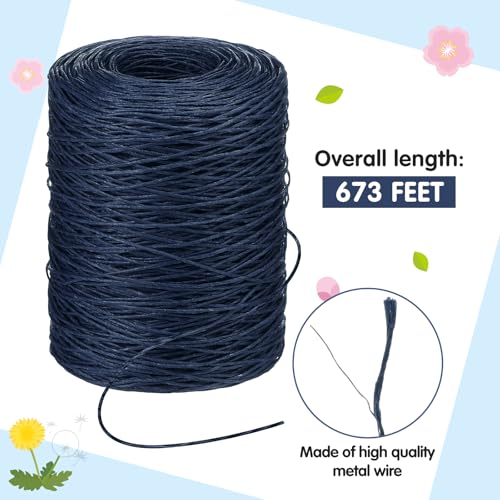 Syhood 673 Feet Floral Vine Bind Wire Rustic Craft Wire, Dark Blue - color: Dark Blue, size: 673 Feet