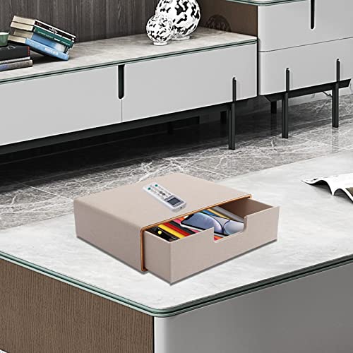 Stackable Drawer Organizer PU Leather Classic Handmade,Organize Home Office Desk Accessories and Sort Letter-Size Paper/a4 Document,Desk Caddy with Drawers Storage Box,13.1x10x3.7inches,Beige - color: Beige