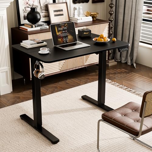 Small Standing Desk, 35"x24" Height Adjustable Sit-Stand Home Office, Black | Electric Adjustable Standing Desk, Sit to Stand Computer Office Desk with Splice Board, Memory Preset, Lifts 28.7''-46.5" - color: Black, size: 35 inch