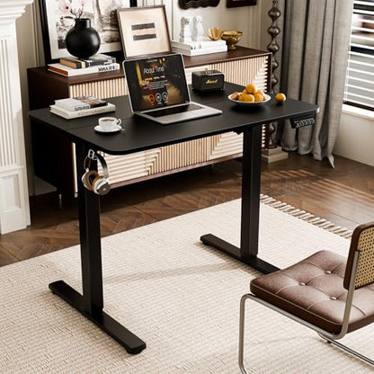 Small Standing Desk, 35"x24" Height Adjustable Sit-Stand Home Office, Black | Electric Adjustable Standing Desk, Sit to Stand Computer Office Desk with Splice Board, Memory Preset, Lifts 28.7''-46.5" - color: Black, size: 35 inch