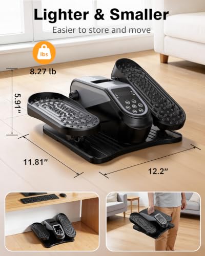 Under Desk Elliptical Mini Electric Leg Exerciser While Sitting for Seniors - color: Black