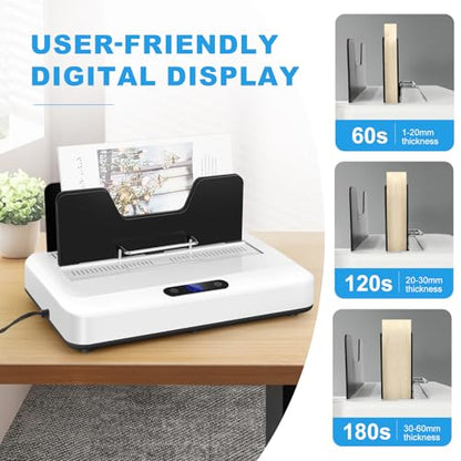 Thermal Binding Machine, 500 Sheets Capacity, No Preheat Time, Digital Touch Panel with Air Cooling, Electric Binder for A4/A5/Letter Size Business Documents, Office and Home Projects