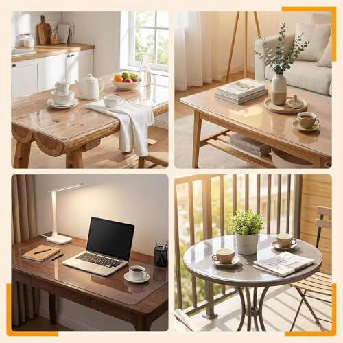 12 x 29 Inch Rectangular Transparent Protector Cover for Table - Crystal Clear Plastic PVC Vanity Dresser Pad - 1.5mm Waterproof Anti-Scratch Desk Mat - size: 12" x 29"