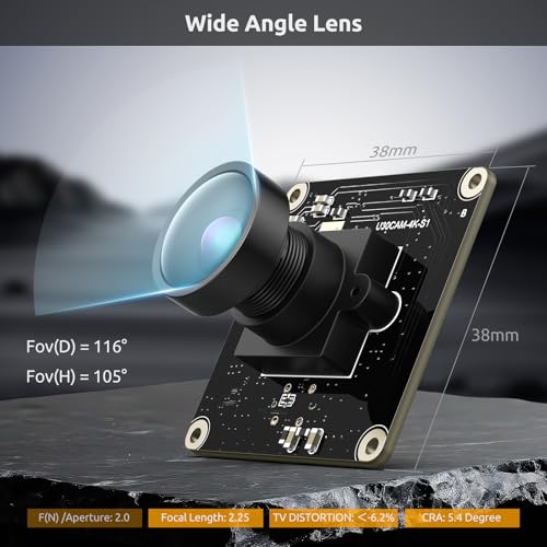 USB 3.0 UVC Camera Module with IMX415 Sensor, 4K@30FPS & 1080P@60FPS, Plug and Play for Windows/Linux/Mac/Android/Raspberry Pi/Jetson Nano/ARM Boards