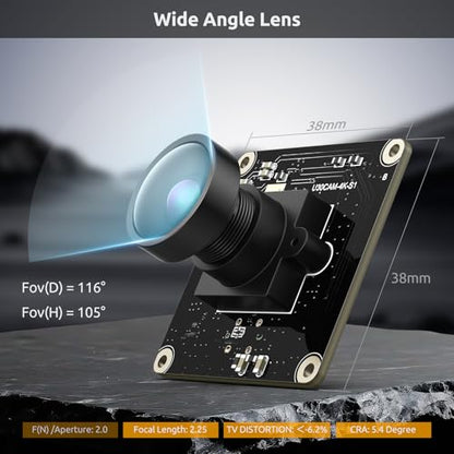 USB 3.0 UVC Camera Module with IMX415 Sensor, 4K@30FPS & 1080P@60FPS, Plug and Play for Windows/Linux/Mac/Android/Raspberry Pi/Jetson Nano/ARM Boards