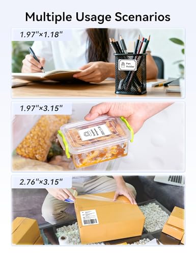 Phomemo M250 3 Inch Label Maker Machine with 3 Roll Labels | Bluetooth Thermal Label Printer, Upgrade Portable Barcode & Address Label Maker for Business, Home, School, Logo Label - color: White