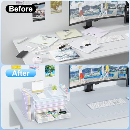 gianotter 5-Tier Desk Organizer with Drawers and File Holders - color: White, size: 5T