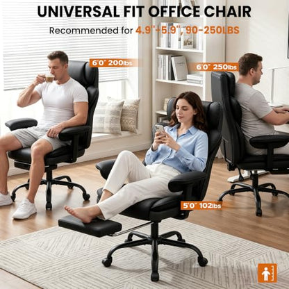 Office Chair, Desk Chair with Soft Adjustable Armrests - color: Pu-black