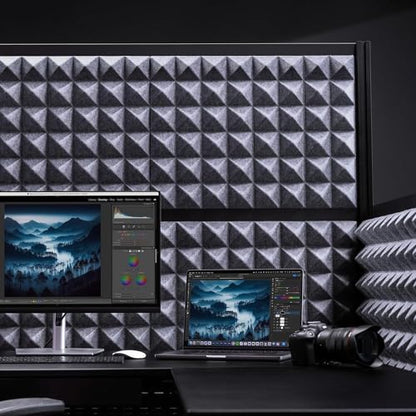 Stand Up Desk Store Studio Modular Wall and Sound Absorbing Room Divider | Sound Dampening Acoustic Panels for Office Cubicle | Noise Reduction and Noise Canceling Office Partition (70'' x 48'') - size: 70" x 48"