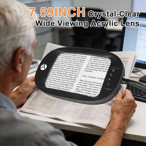 Floor Magnifying Glass with Light and Stand, 30X 10X Floor Magnifying Lamp