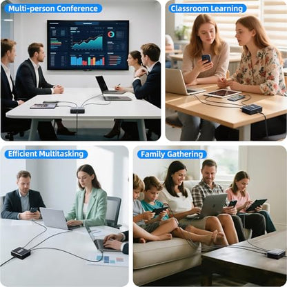440W Fast Charging 8 Port USB C Charger Block, Multi-Device USB Charging Station Wall Desktop Charger with GaN Ⅲ Technology, USB-C Charger Adapter for MacBook/iPad/iPhone 16/Samsung Galaxy/DELL/HP - size: 440W