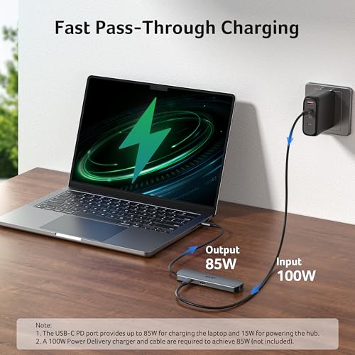 acer 6 in 1 USBC Hub with Ethernet, 4K@60Hz USBC to HDMI Multiport Adapter