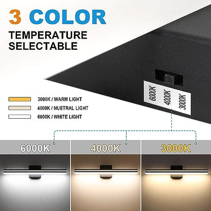 SineRise LED Modern Bathroom Vanity Light Bar (24-Inch, 3000K/4000K/6000K), Matte Black Dimmable Modern Acrylic Bathroom Wall Lighting Fixtures Over Mirror - color: Matte Black, size: 24-Inch