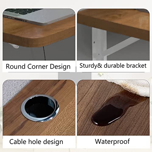 Pmnianhua 31'' Wall Mounted Drop Leaf Table, Folding Table, Fold Down Wall Desk, Floating Desk for Home Office, Small Space (Walnut) - color: Walnut